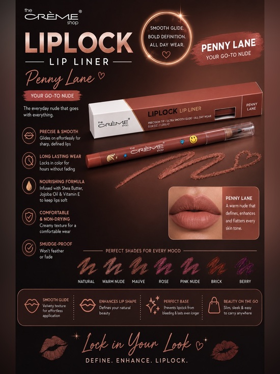 The Creme Shop Other - 💄 The Crème Shop LIPLOCK Lip Liner – Penny Lane 💄